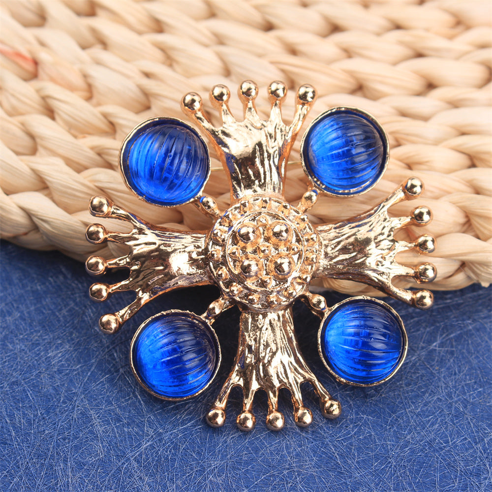 Broche de corona barroca con rhinestones, joyería elegante para conjuntos y accesorios