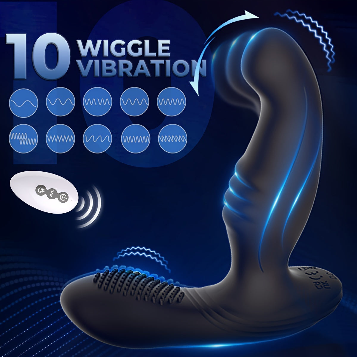 Men Silicone Finger-like Prostate Massager with Remote Control and USB Rechargeable