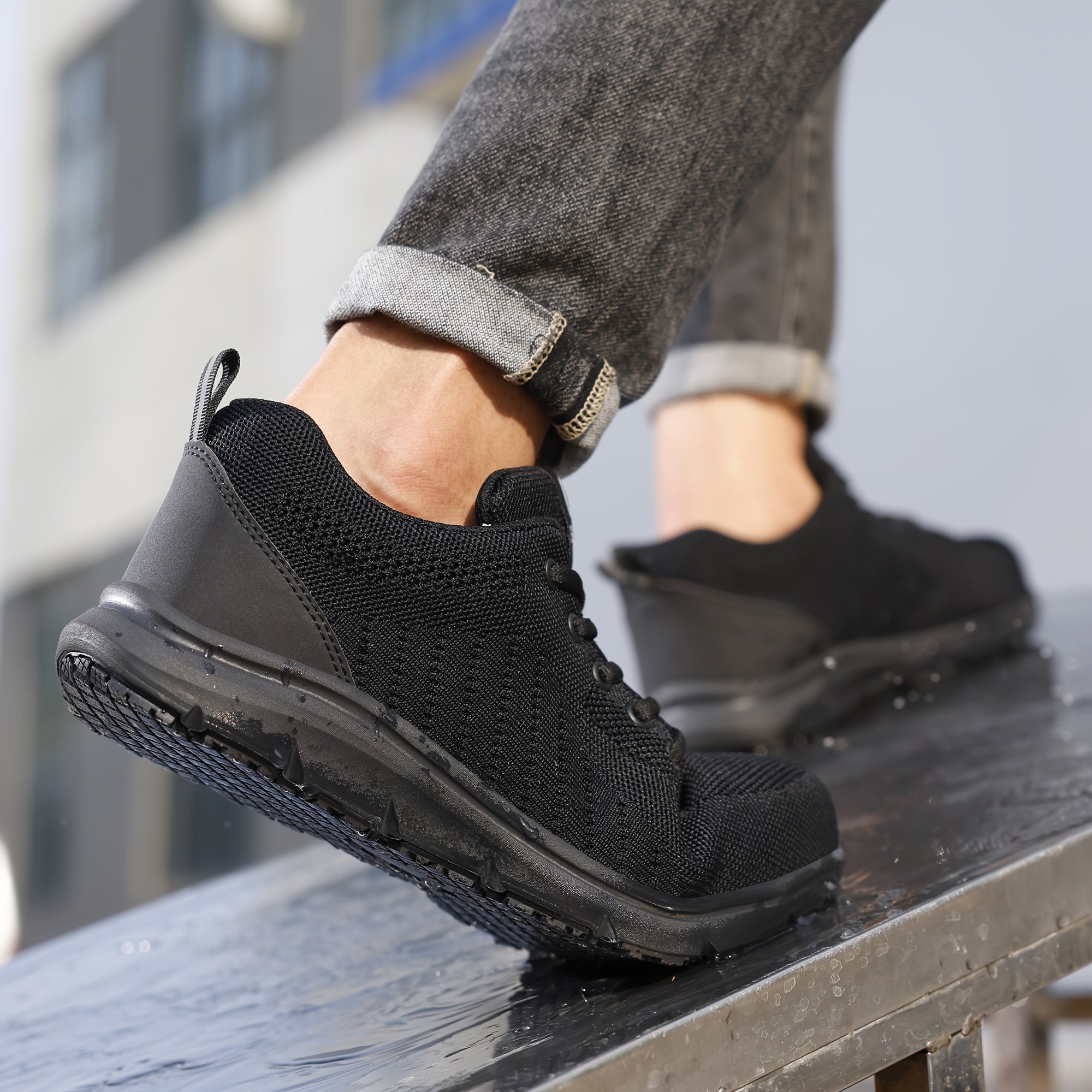 Women's Breathable Mesh Chef Shoes Soft MD Sole All-Season Black