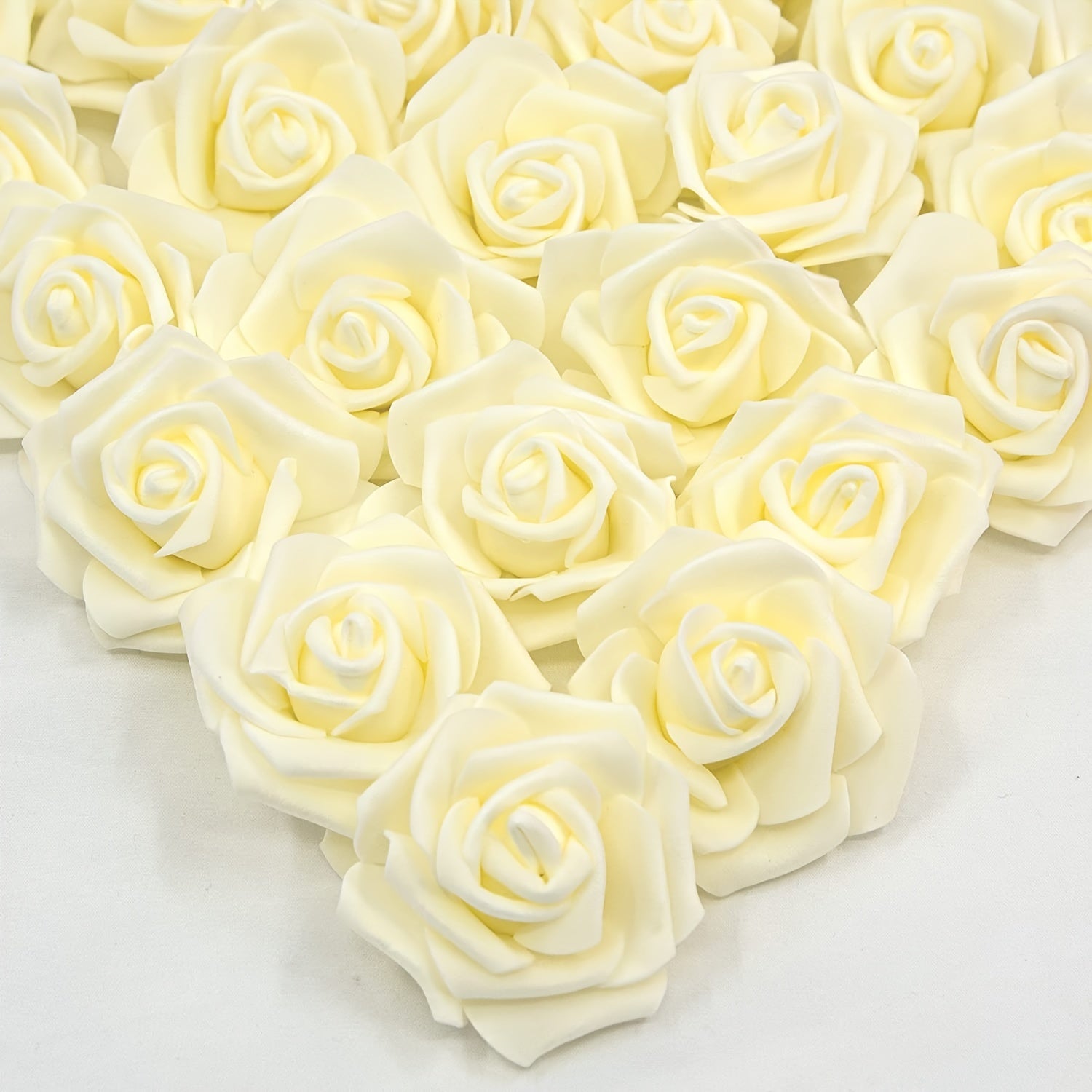 50 Pack Artificial Rose Flower Heads for DIY Crafts Weddings Home Decor