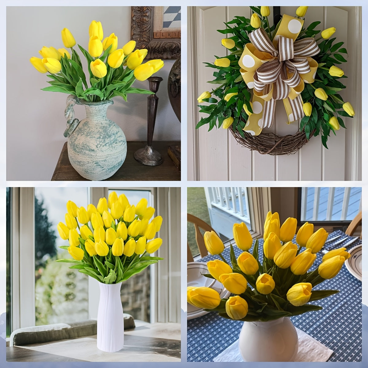 Artificial Tulips Set 18 Lifelike Plastic Spring Home Decor for Gifts and Events