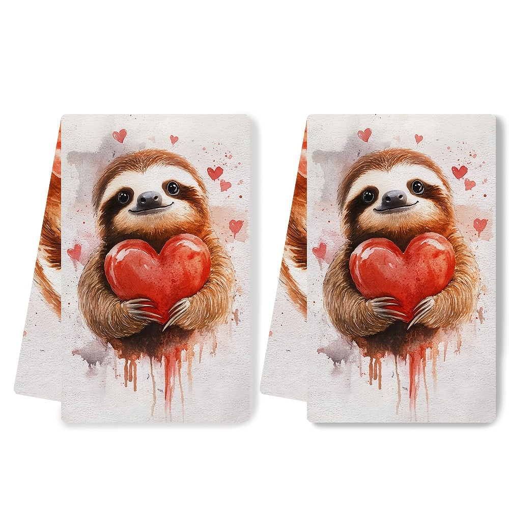 Valentine's Day Kitchen Towels Set of 2 Ultra Soft Absorbent Dish Hand Towels
