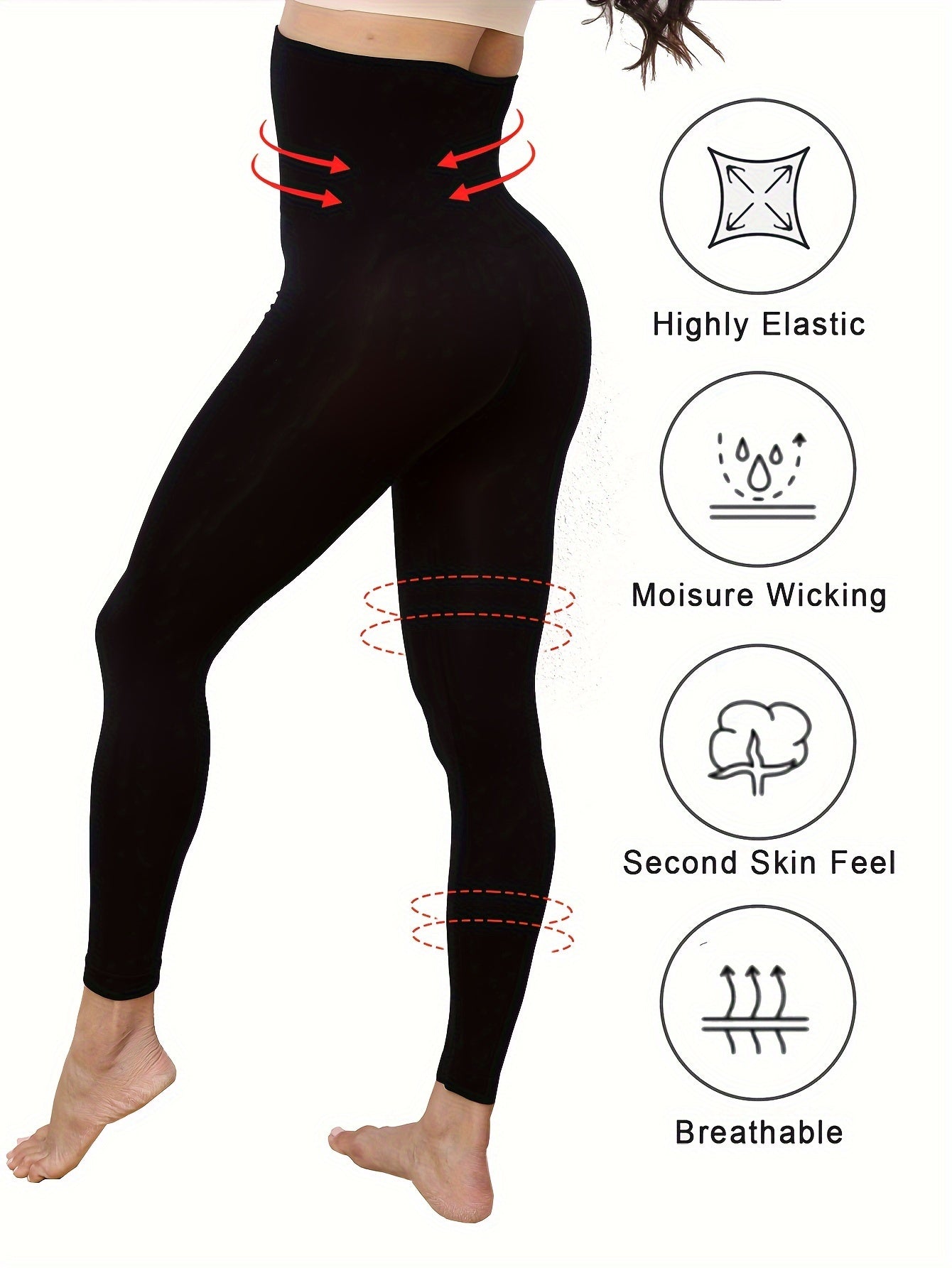 Leggings moldeadores de cintura alta con alta compresión y tela elástica