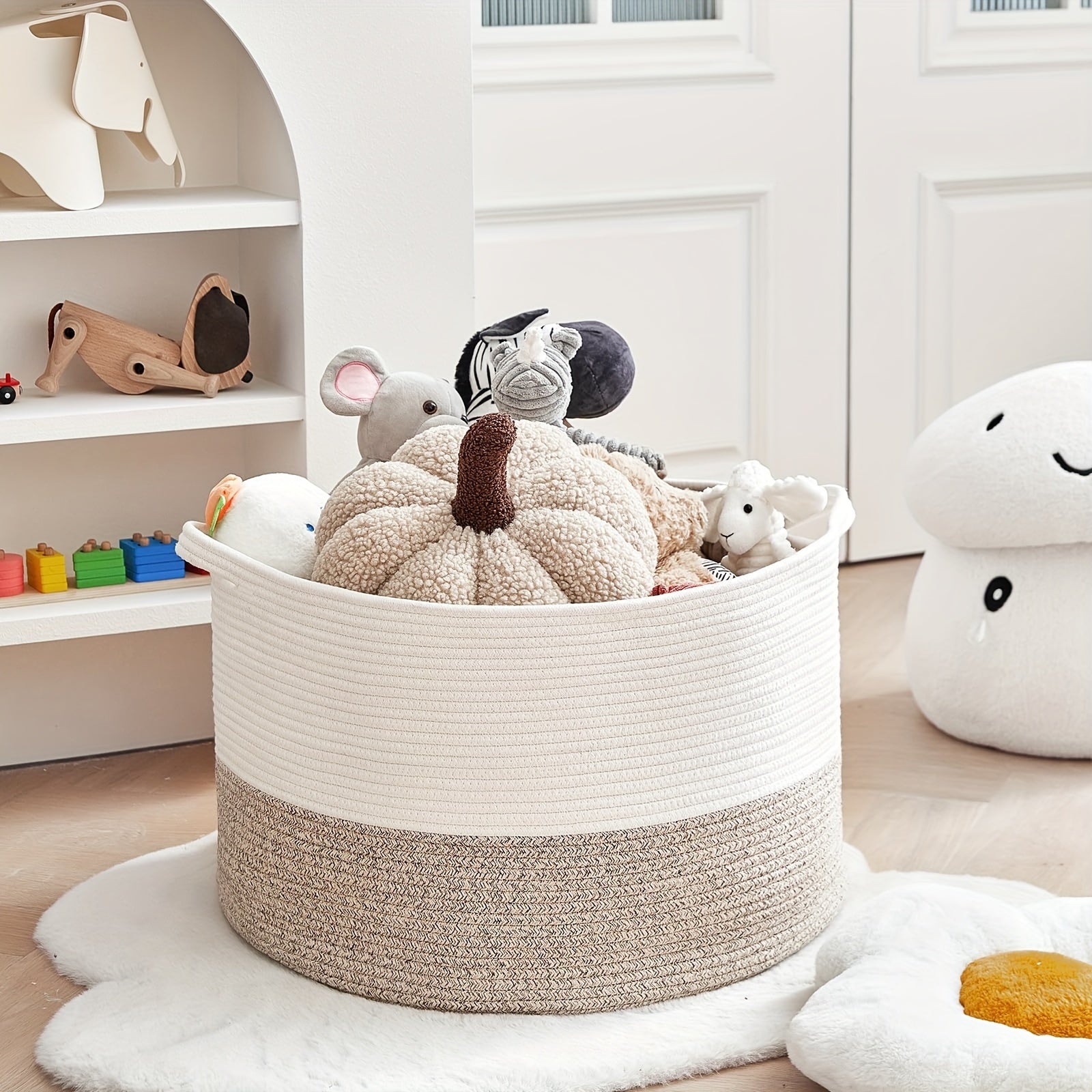 Large Woven Storage Basket for Toys and Home Organization