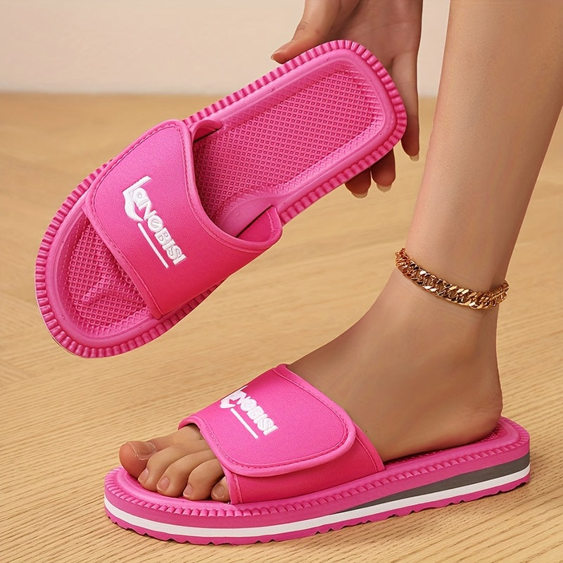 Women's Pink Slip-On Flip-Flops Casual Summer Sandals Non-Slip EVA Sole