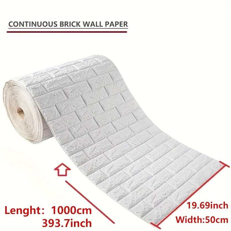 3D Peel-and-Stick Wall Decals for DIY Home Renovation European Style Reusable Washable Foam Wallpaper