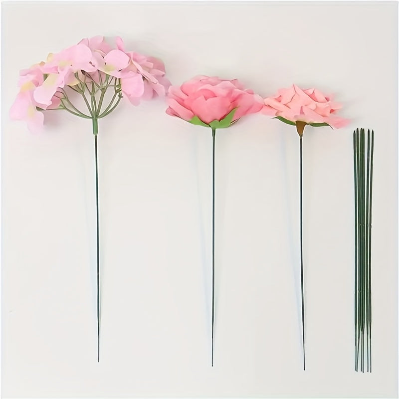 Plastic-Coated Iron Flower Stems for Artificial Flowers Wedding Decor Pack of 50 100 200