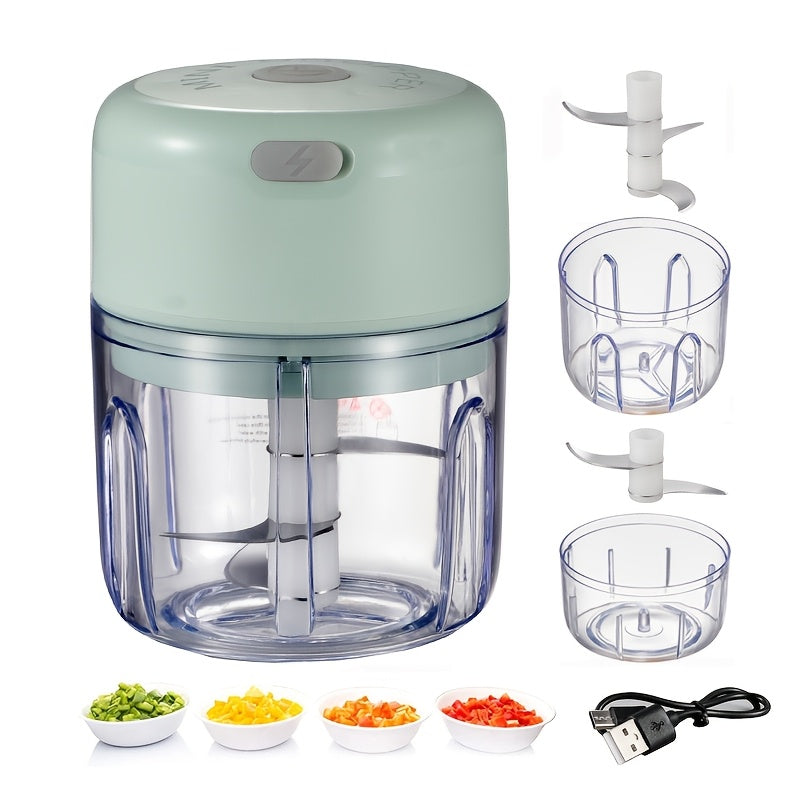 Electric Garlic Chopper Rechargeable Mini Food Processor for Spices and Vegetables