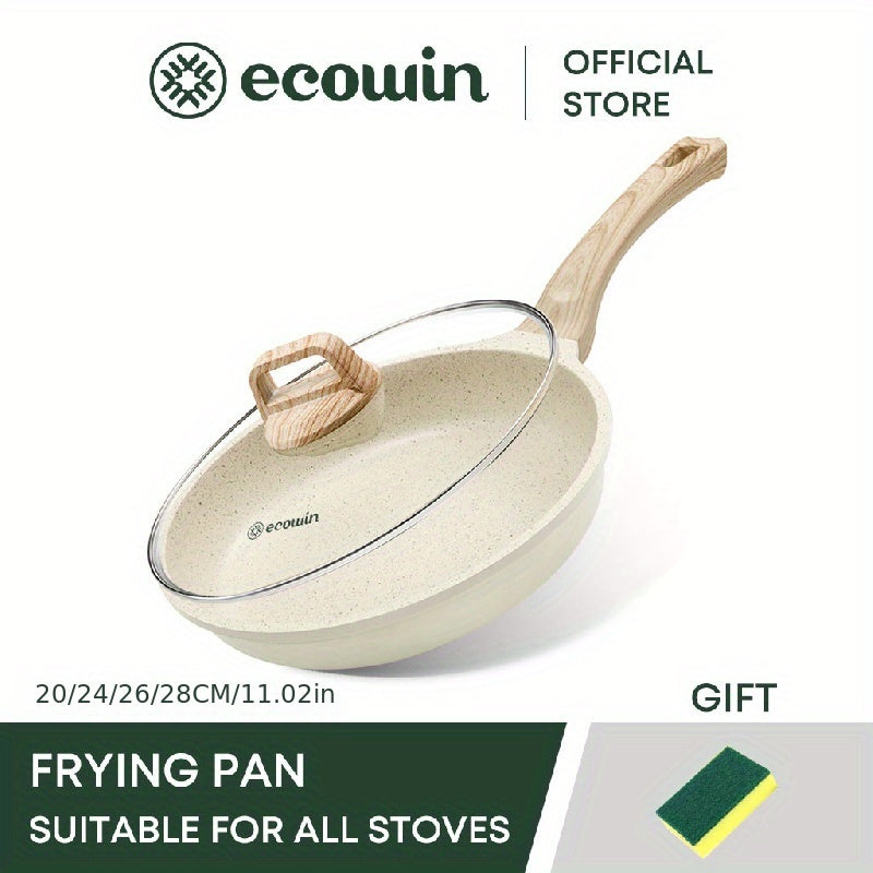 Non-Stick Frying Pan with Lid Medical Stone Coating for All Stovetops