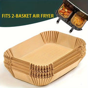 100/200 Pieces Non-Stick Air Fryer Liners Reusable Oil Water Resistant Fits Dual Basket