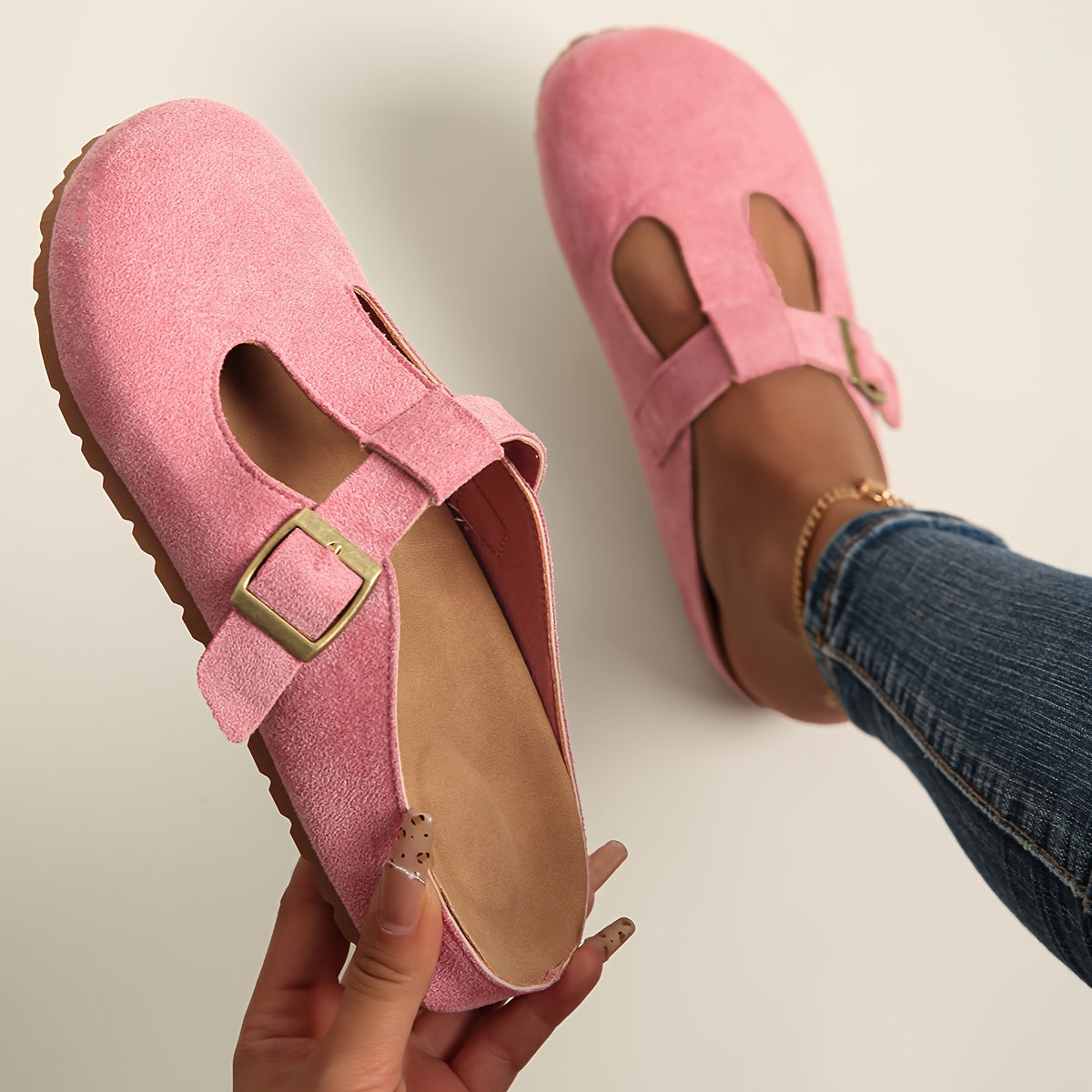 Women's Platform Slip-On Sandals with EVA Sole, Arch Support, Beige