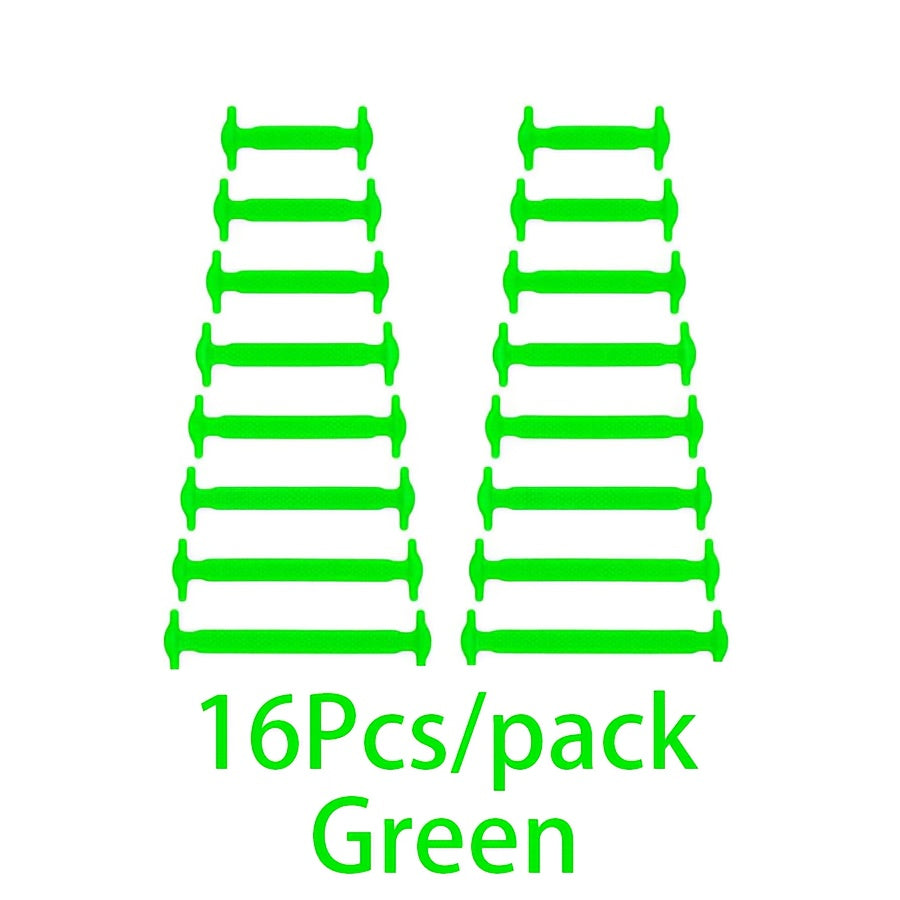 16-Pack Silicone No-Tie Shoelaces Waterproof Stain-Resistant Lightweight