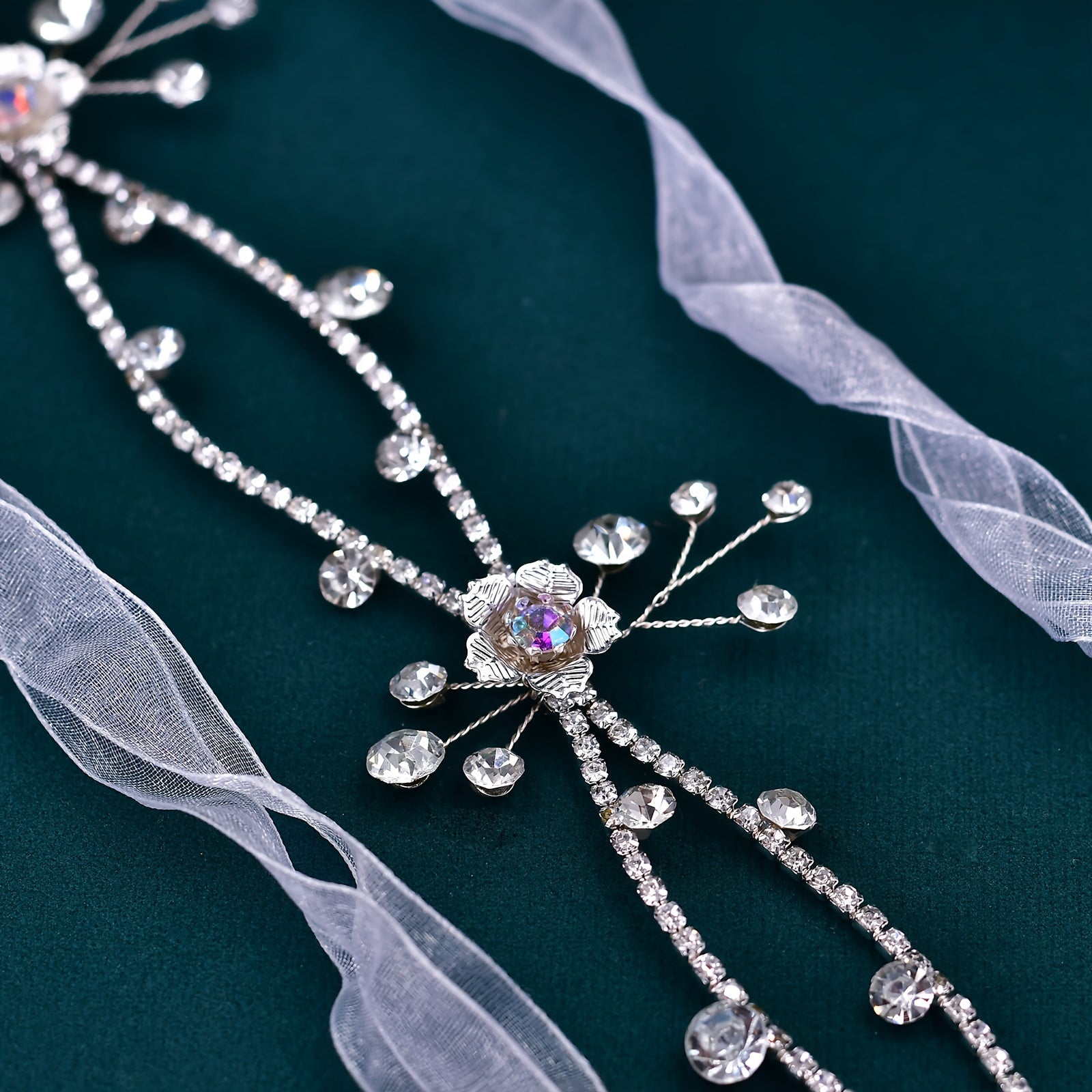 Women's Silver Rhinestone Cross Waist Belt for Wedding Gowns and Formal Outfits