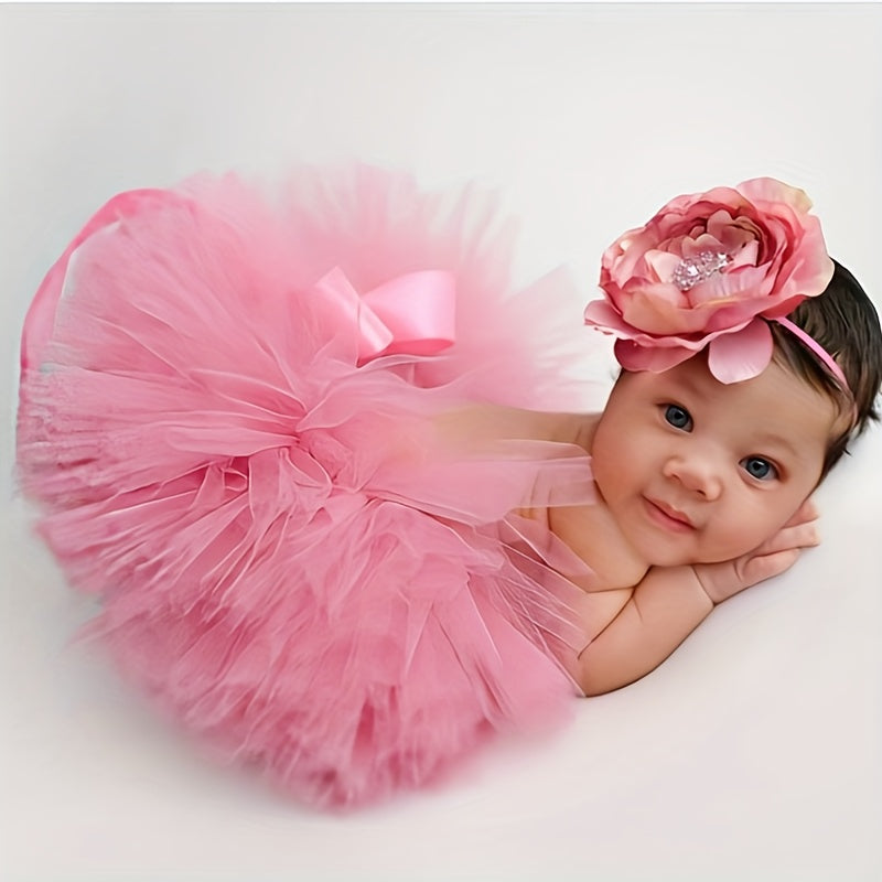 Baby Photography Outfit with Tutu Skirt Headband and Props for Christmas Halloween Thanksgiving Easter and New Year