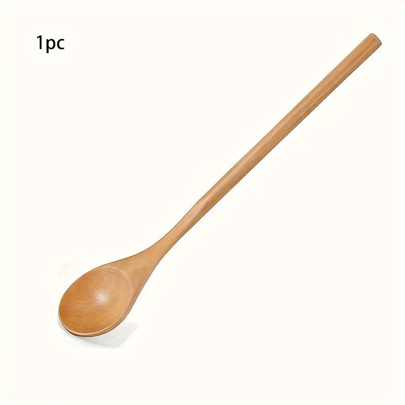 Japanese-Style Honey Stirring Spoon with Twisted Round Wooden Handle