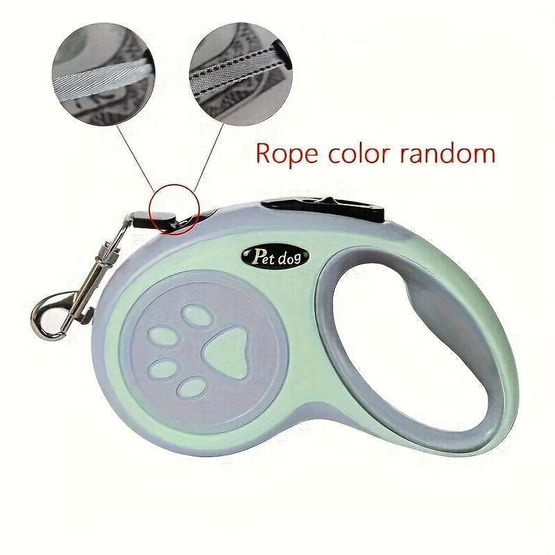 Nylon Retractable Dog Leash with One-Button Control for Small and Medium Pets