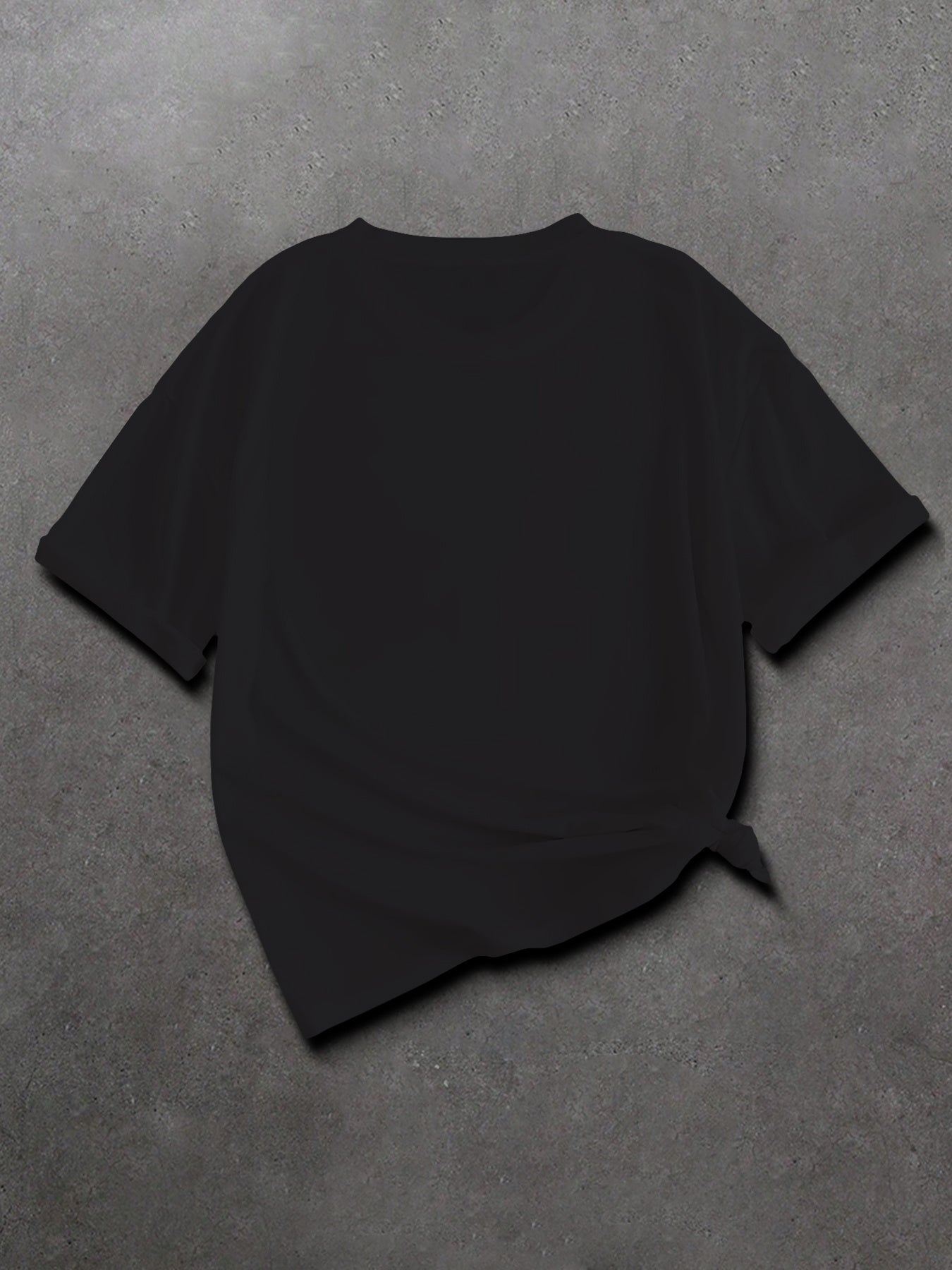 Plus Size Women's Black Casual T-Shirt with Inspirational Quote and Heart Graphics