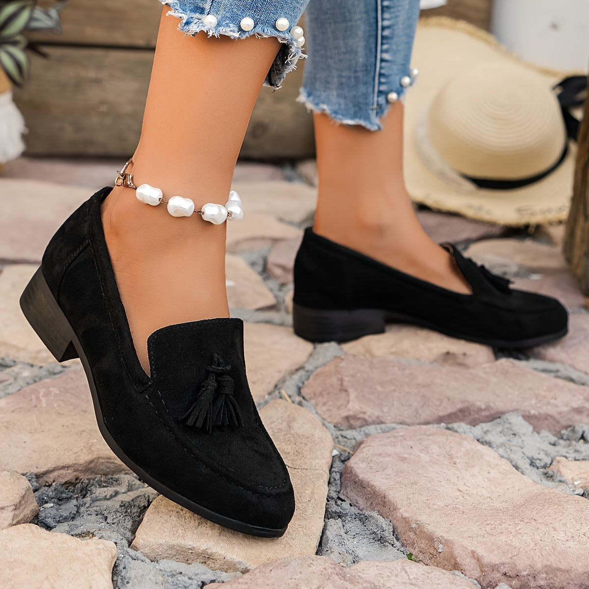 Women's Tassel Loafers Casual Slip-On Shoes Soft Sole Comfortable