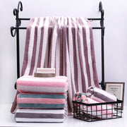 Microfiber Bath Towel Absorbent Quick-Dry with Colorful Stripes