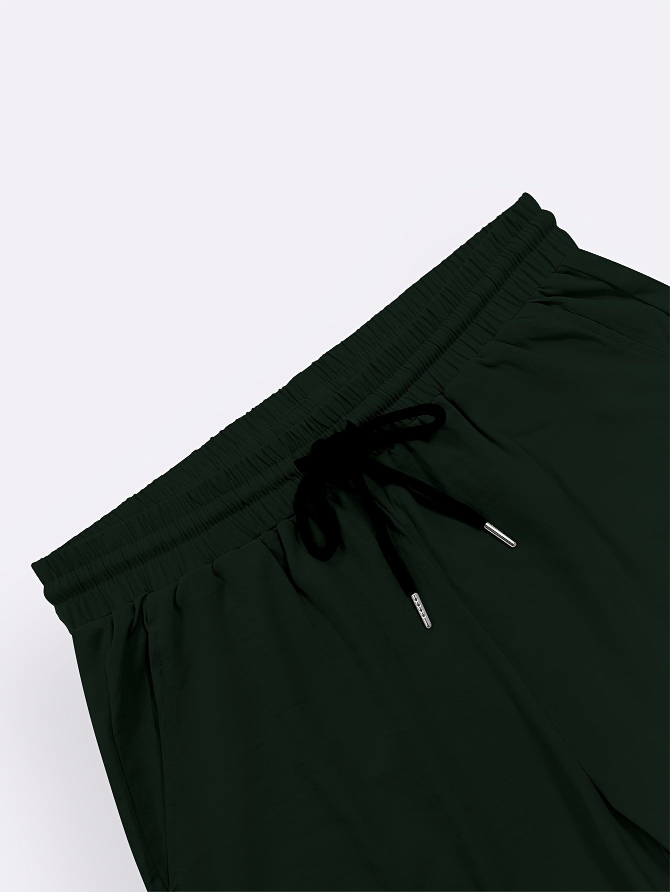 Plus Size Men's Summer Outfit Set Solid Shirt and Pants Casual Woven Polyester