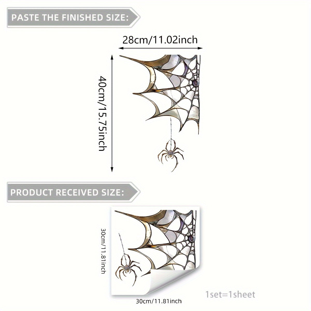 Halloween Spider Web Window Film Decal Reusable Static Cling Durable PVC