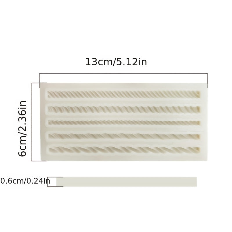 Silicone Mold for Braided Rope Design for Desserts Chocolate Fondant