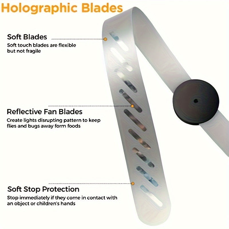 Ventilador de moscas retráctil portátil, repelente de insectos para acampar y fiestas