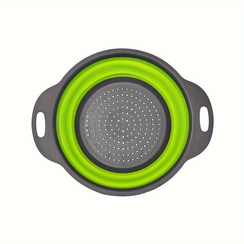 Blue Silicone Collapsible Kitchen Colander Set for Pasta Vegetables Fruits