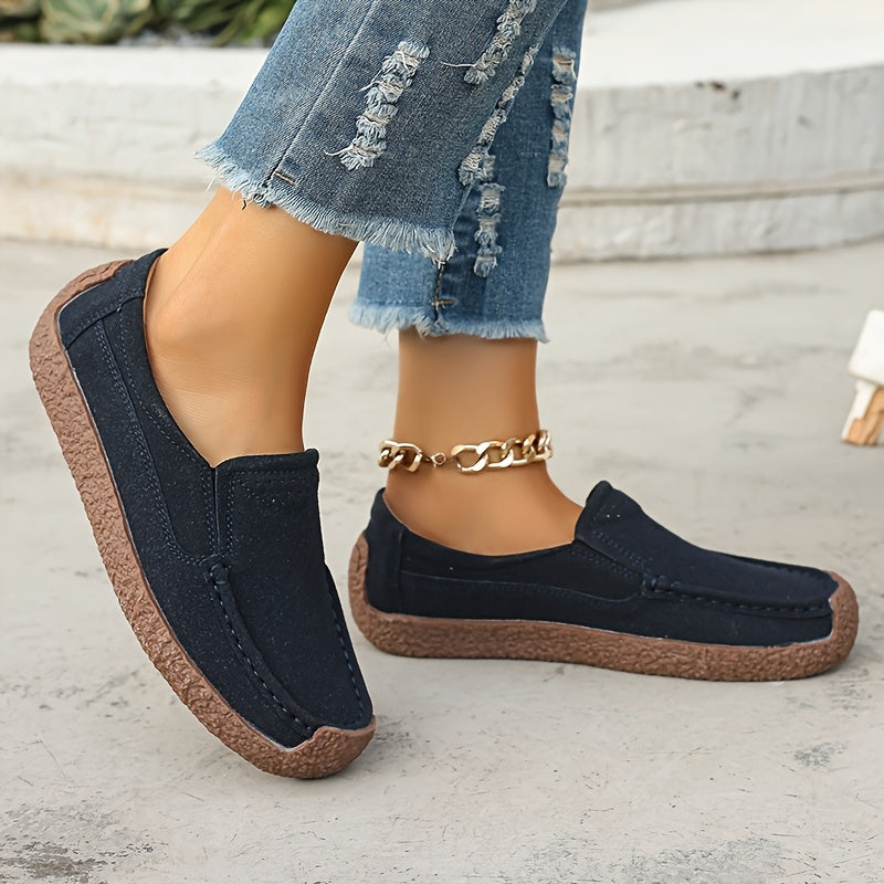 Женские черные лоферы-слипы повседневные туфли с нескользящей подошвой из TPR