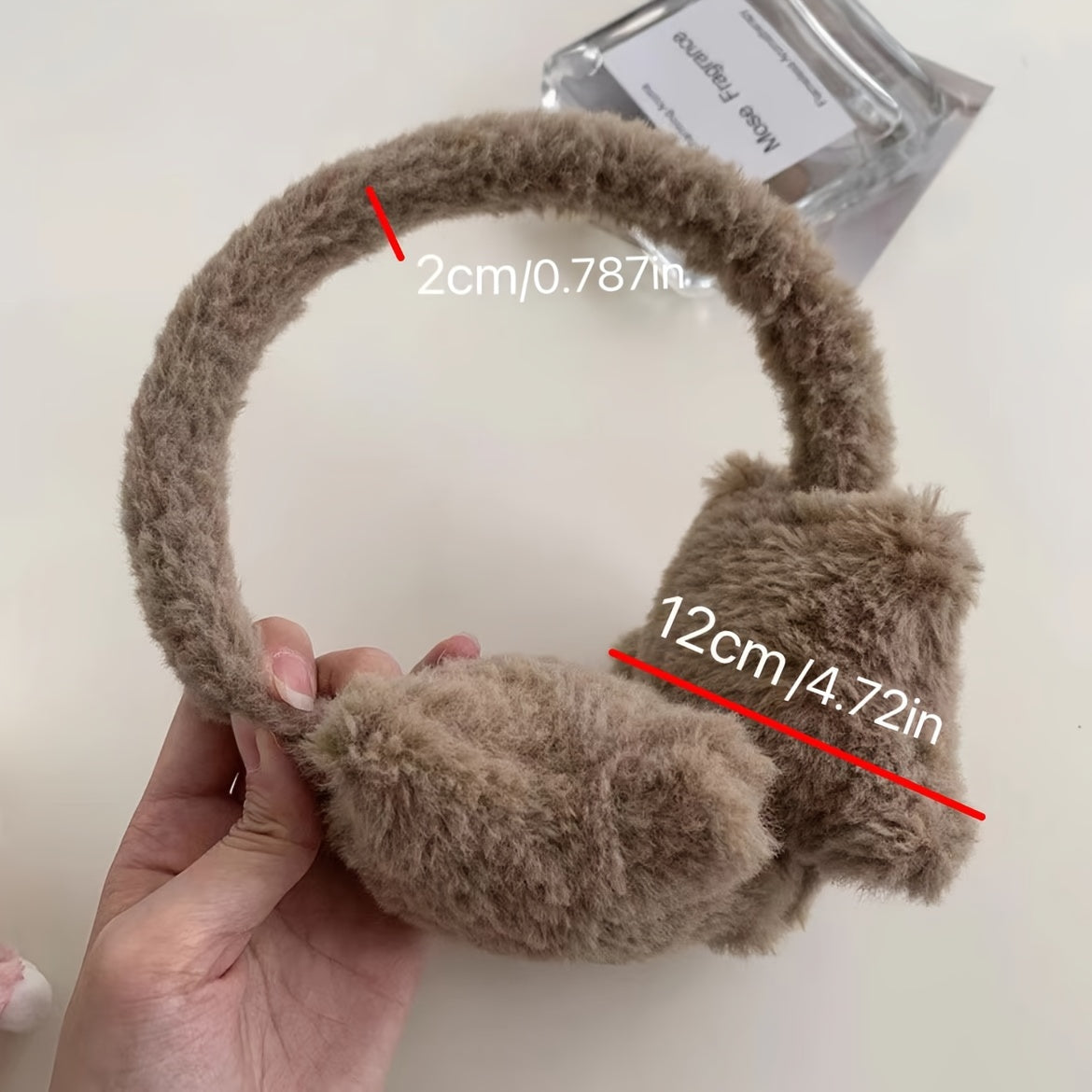 Women’s Plush Earmuffs with Star Design, Cozy Knit Winter Ear Warmers