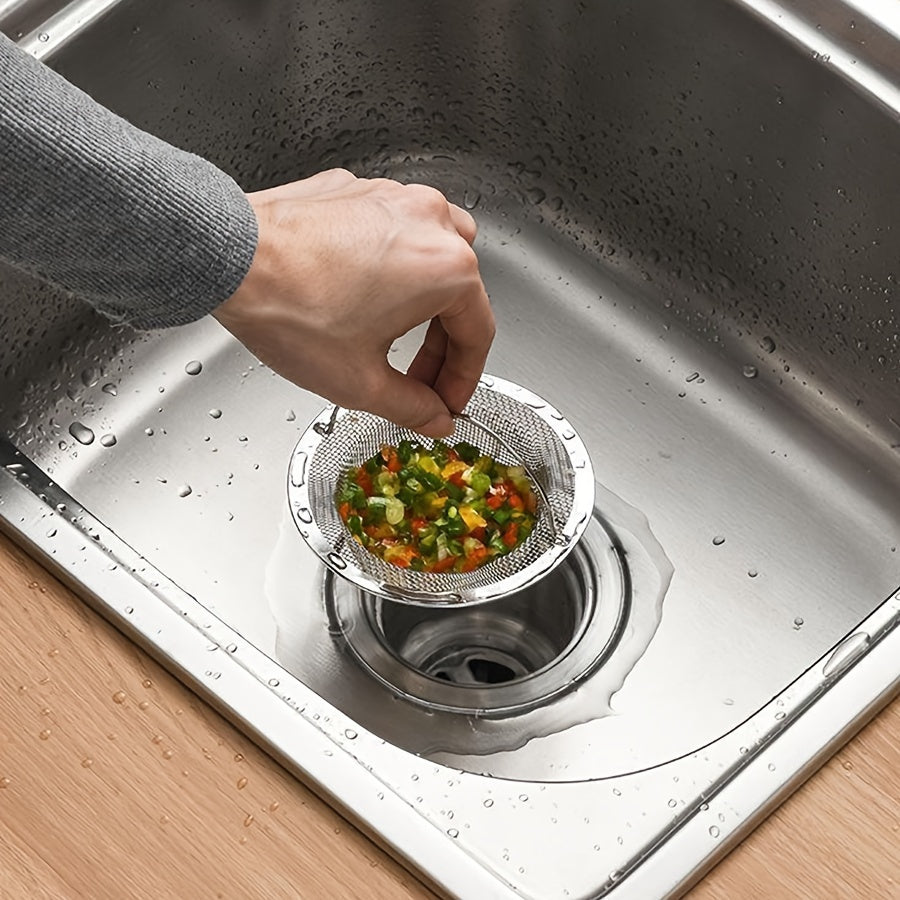 Filtro de drenaje de acero inoxidable para fregaderos de cocina y baño, recolector de cabello, cesta de malla, prevención de obstrucciones