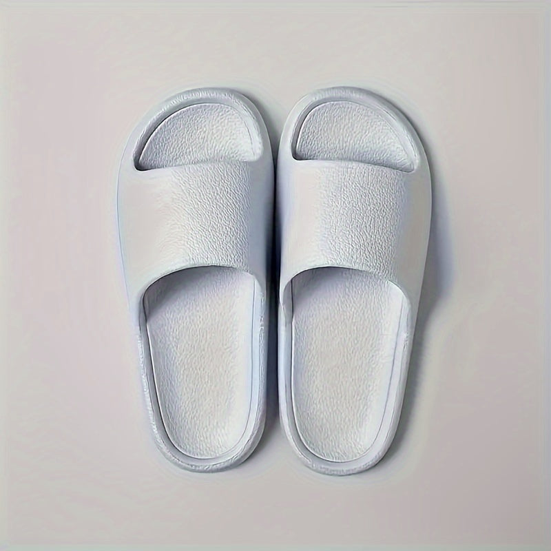 Unisex EVA Slides Soft Non-Slip Indoor Outdoor Bathroom Slippers Beige White