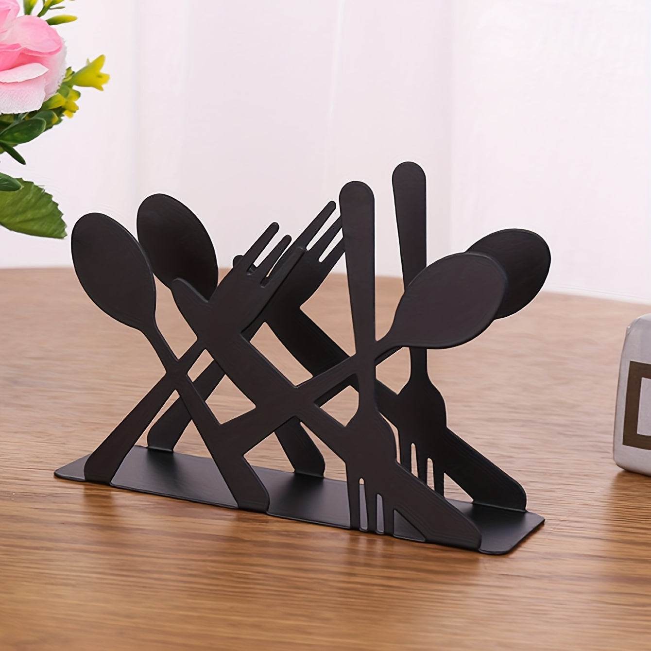 Black Cast Iron Napkin Dispenser for Home and Restaurant Table Decor