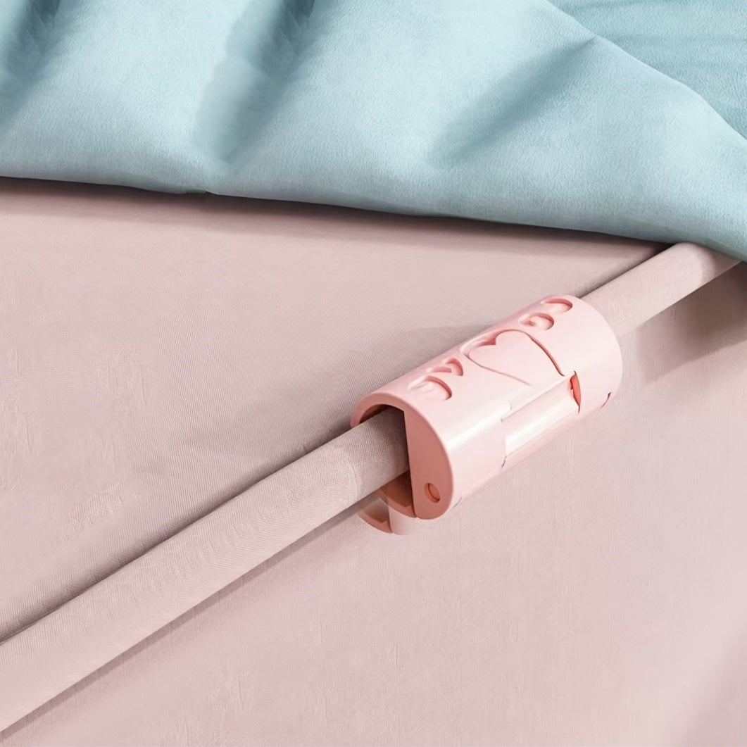 Pack of 10 Pink Bed Sheet Straps Elastic Woven Fabric Clips for Secure Bedding