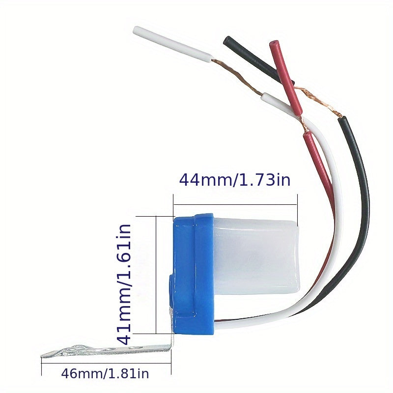 Automatic Photocell Light Switch 10A for Outdoor Street Lighting Blue White Terminals