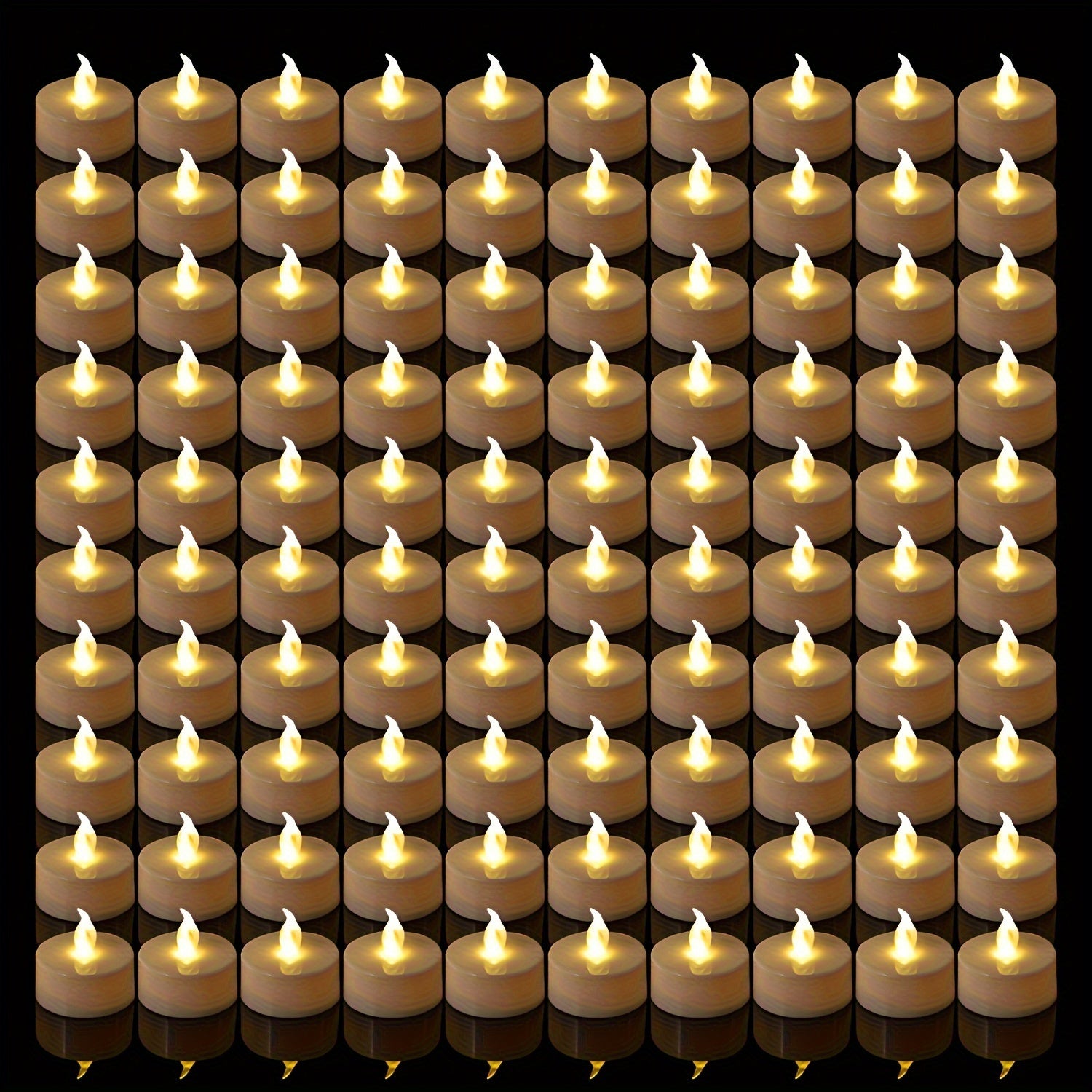 24pcs LED Tea Lights Warm Yellow Flickering Faux Candles for Parties Halloween Christmas