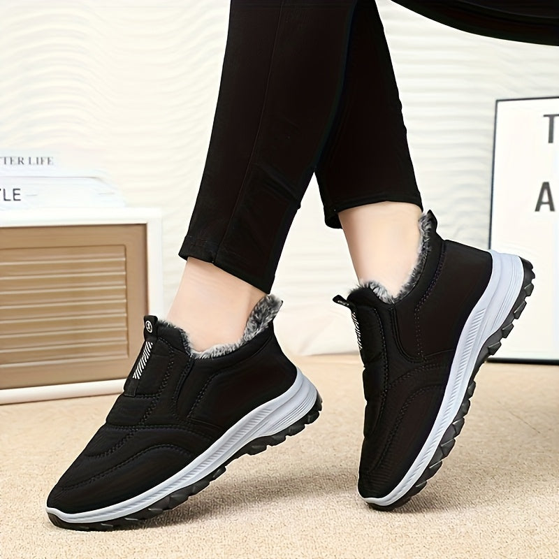 Women's Fleece-Lined Ankle Boots Short Boots for All Seasons