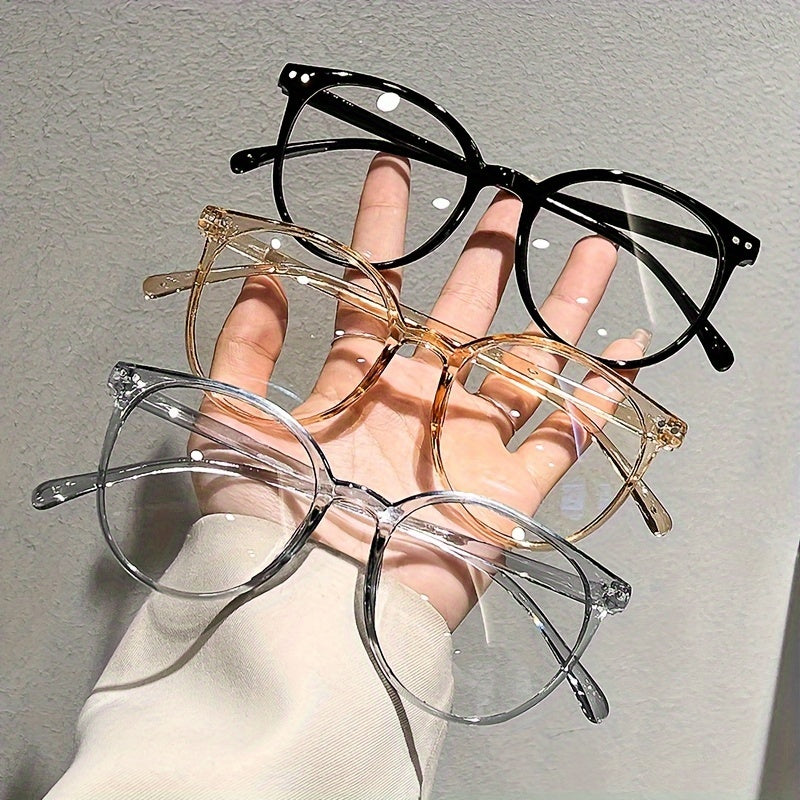 Unisex Clear Lens Glasses Round TR Frame Casual Computer Fashion Decorative