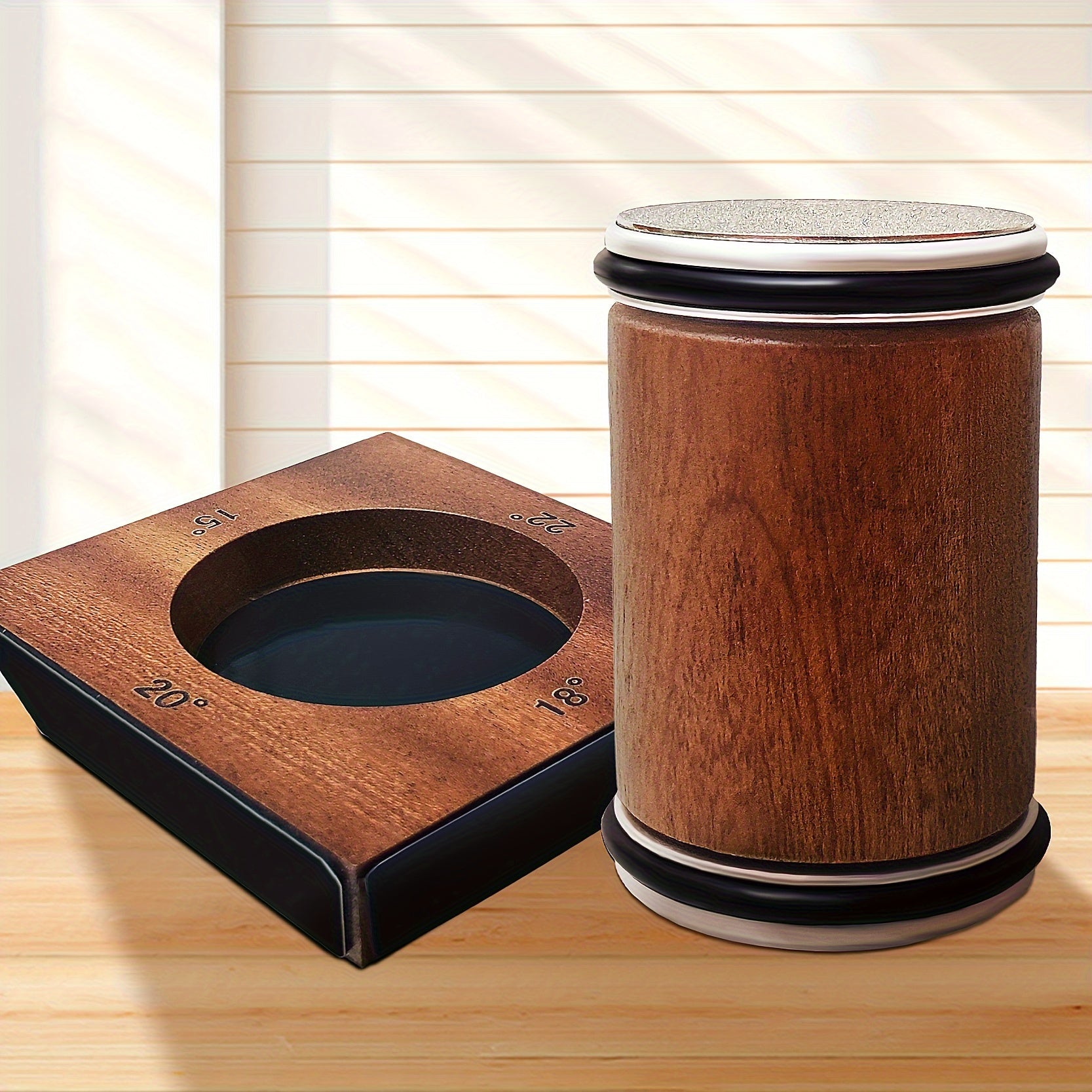 Ceramic Knife Sharpener Kit with Adjustable Angles, Manual, Household Use