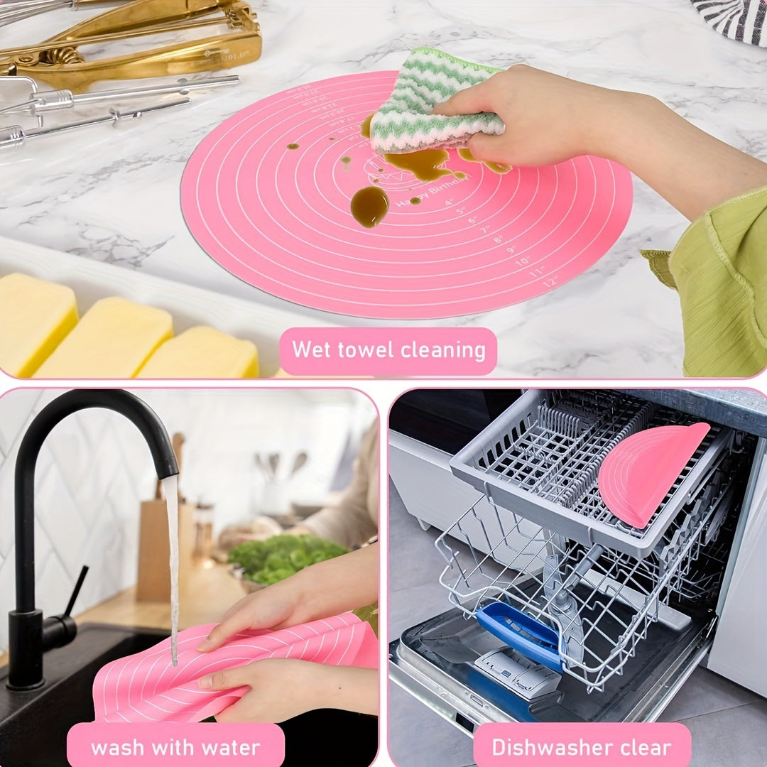 Silicone Pastry Mat Non-Stick Heat-Resistant Baking Mat for Cake Decorating