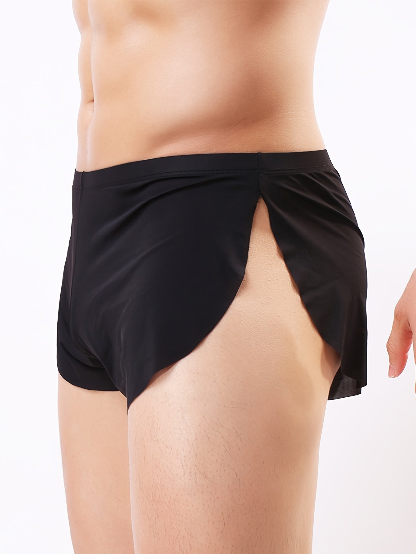 Men's Low Rise Seamless Breathable Soft Stretch Underwear Shortie Solid Color