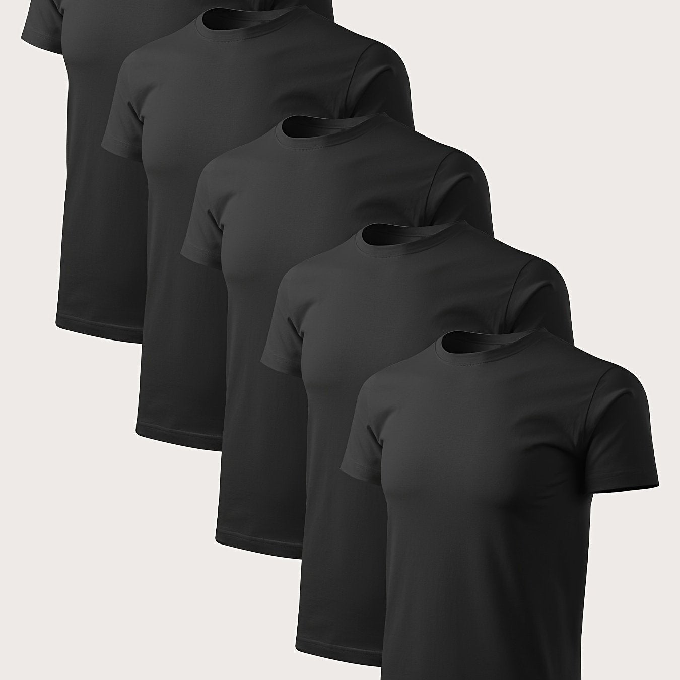 5 dona plus-size erkaklar uchun futbolkalar to'plami, yozgi sport va tasodifiy kiyimlar uchun mukammal, tez quriydigan va nafas oladigan mato bilan.