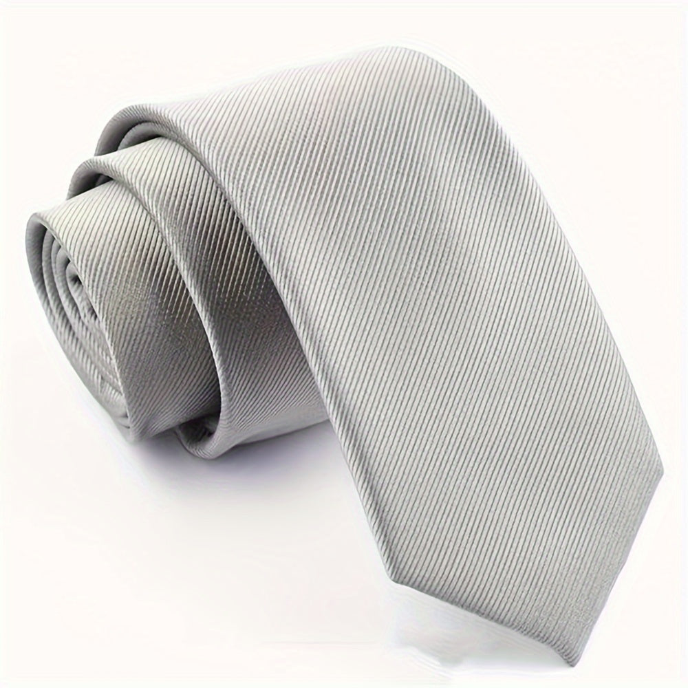 Narrow Solid Color Tie for Men, 6cm Wide, Suitable for Formal Occasions
