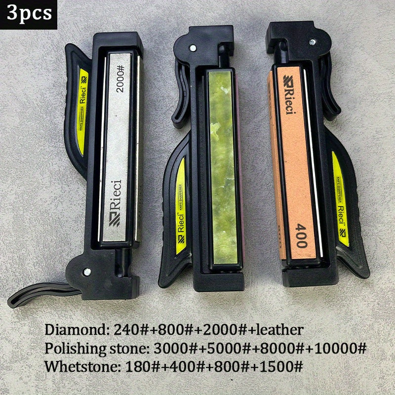 Afilador de cuchillos de ángulo fijo con piedra de diamante para uso en exteriores de cocina base de aleación duradera