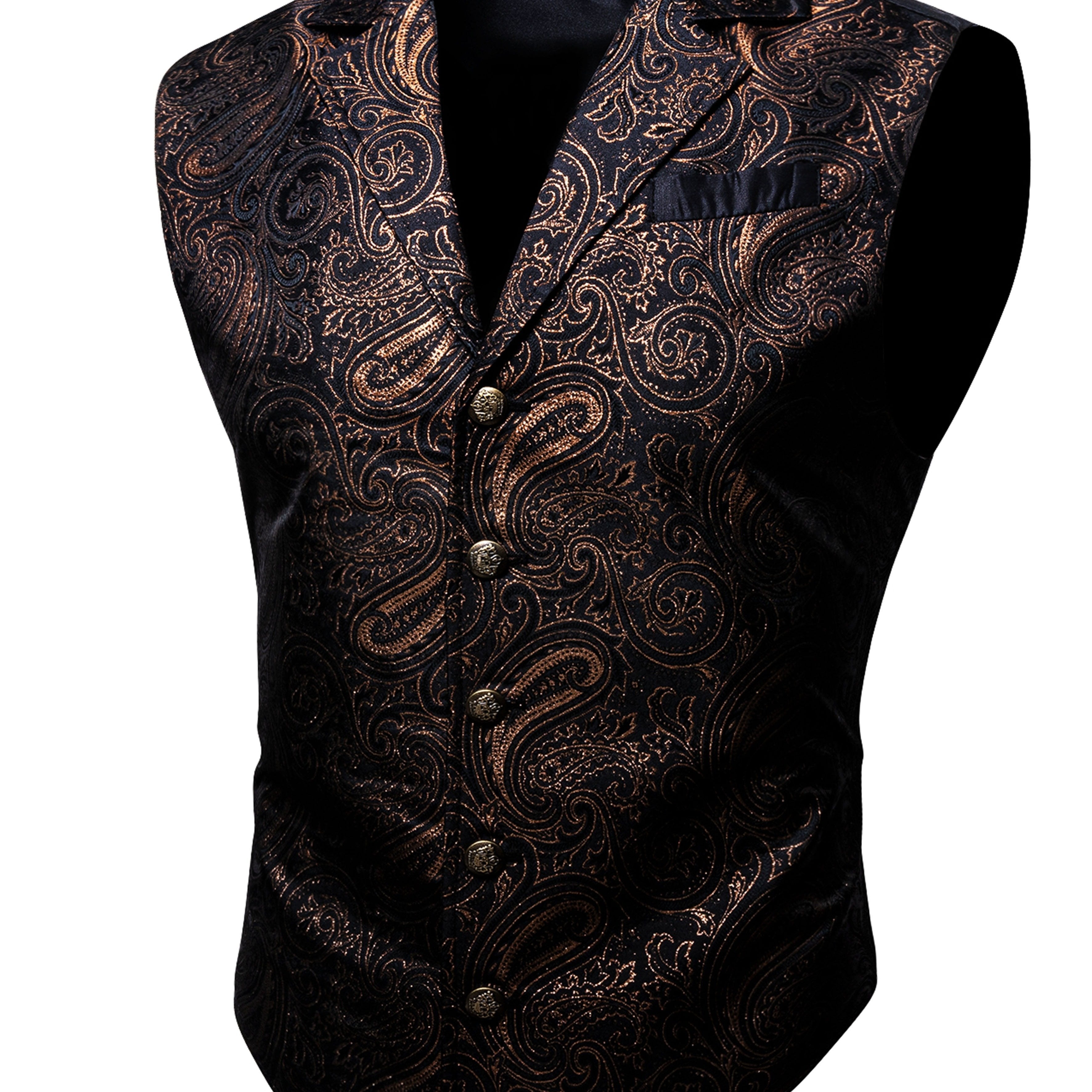 Large Green Satin Jacquard Floral Vest for Victorian Steampunk Gothic Events