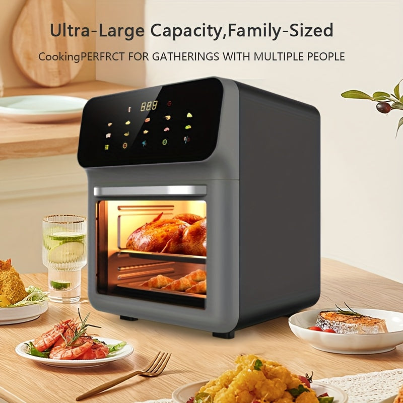 Ko‘p qatlamli pech, LED raqamli sensorli ekran, zanglamaydigan po‘lat, sog‘lom pishirish, joyni tejovchi dizayn bilan Vizual Smart Large Capacity Air Fryer, turli vaziyatlar uchun mos.