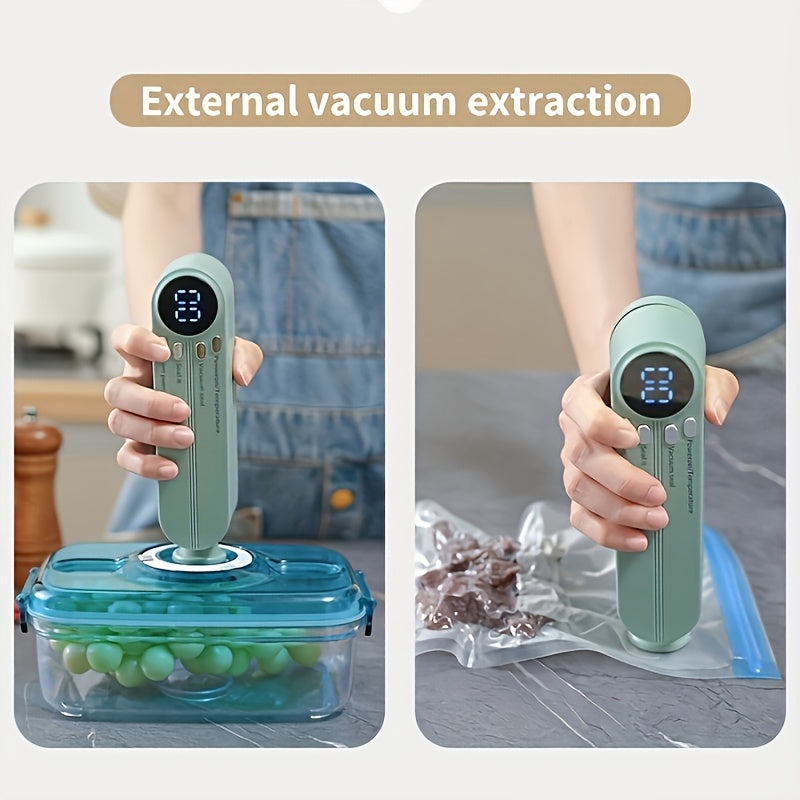 Wireless Portable Vacuum Sealer USB Rechargeable Lithium Battery External Suction Inflation Snack Bag Sealing