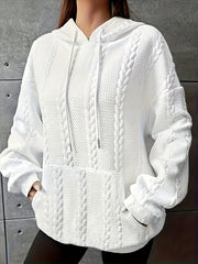 Plus Size Women's Hoodie Sweatshirt Long Sleeve Pullover with Pockets