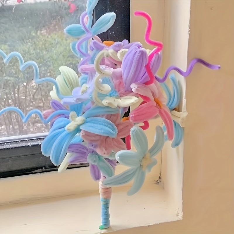 100 Pieces Multicolor Nylon Twist Stick Hair Accessories for DIY Hair Styling