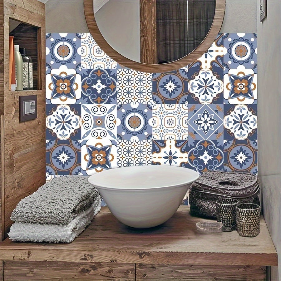 Self-Adhesive Bohemian Tile Pattern Wallpaper Waterproof Vinyl Contact Paper 40cm x 200cm